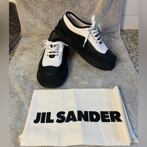 JIL SANDER White and Black Sneakers EU Size 38